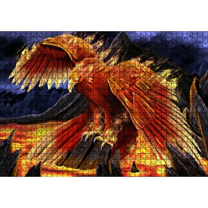 Fantezi Hayvanlar Anka Kuşu Sanatsal Görsel Puzzle Yapboz Mdf Ahşap 1000 Parça