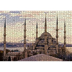 İstanbul Sultan Ahmet Camii Görseli Puzzle Yapboz Mdf Ahşap 1000 Parça