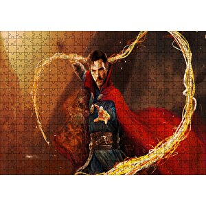 Doktor Strange Ve Alev Kırbacı Puzzle Yapboz Mdf Ahşap 500 Parça