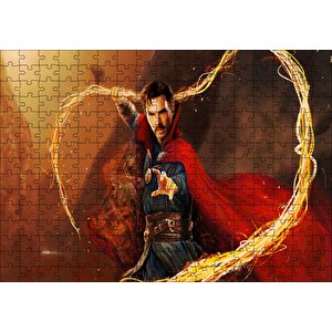 Doktor Strange Ve Alev Kırbacı Puzzle Yapboz Mdf Ahşap 255 Parça