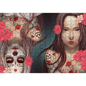 Genç Kız Ve Ters Simetrik Ölüsü Puzzle Yapboz Mdf Ahşap 255 Parça