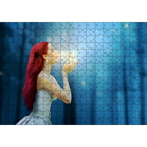 Fantastik Kızıl Saçlı Kız Ve Denizatı Puzzle Yapboz Mdf Ahşap 255 Parça