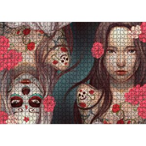 Genç Kız Ve Ters Simetrik Ölüsü Puzzle Yapboz Mdf Ahşap 1000 Parça