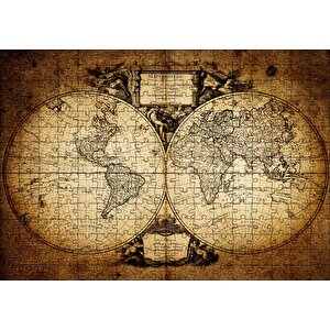 Dünya Haritası 1732 Yılı Puzzle Yapboz Mdf Ahşap 255 Parça