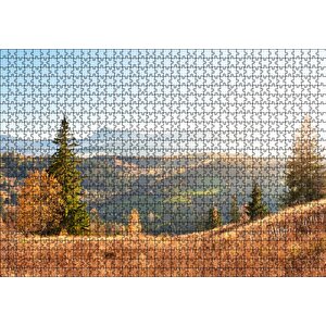 Yeşil Tepelerde Güneşli Bir Gün Puzzle Yapboz Mdf Ahşap 1000 Parça