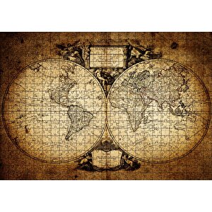 Dünya Haritası 1732 Yılı Puzzle Yapboz Mdf Ahşap 500 Parça