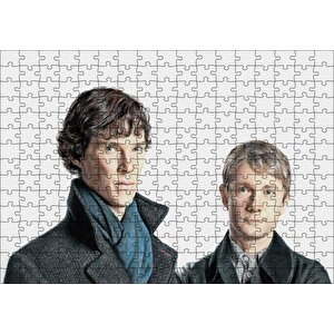 Modern Sherlock Holmes Ve Dr Watson Puzzle Yapboz Mdf Ahşap 255 Parça