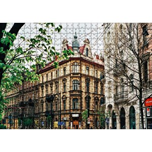 Polonya Krakov Şehir Manzarası Puzzle Yapboz Mdf Ahşap 500 Parça