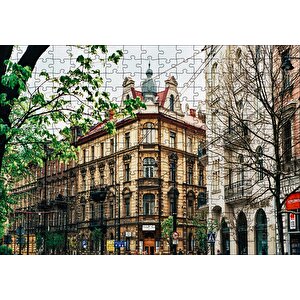 Polonya Krakov Şehir Manzarası Puzzle Yapboz Mdf Ahşap 255 Parça
