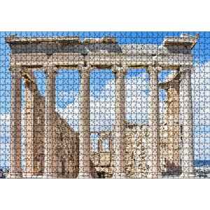 Atina Yunanistan Akropolis Kalıntıları Puzzle Yapboz Mdf Ahşap 1000 Parça