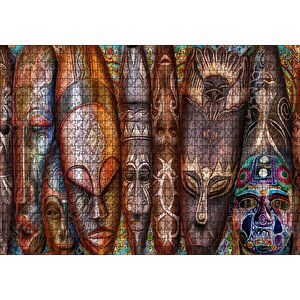 Afrika Kıtası Kültürü Kompozisyon Puzzle Yapboz Mdf Ahşap 1000 Parça