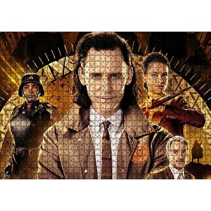 Beyaz Gömlek Ve Kravatlı Loki Ile Karakterler Puzzle Yapboz Mdf Ahşap 1000 Parça