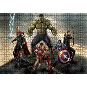 Marvel Avengers Görseli Puzzle Yapboz Mdf Ahşap 1000 Parça