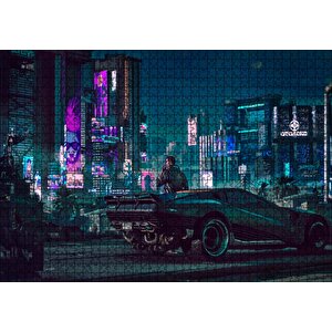 Difital Sanat Araba Möder Şehir Görseli Puzzle Yapboz Mdf Ahşap 1000 Parça