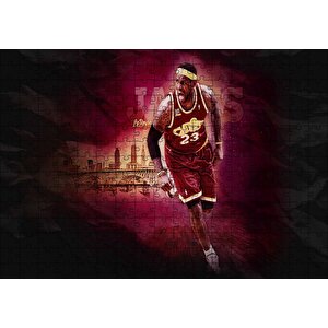 Lebron James Cleveland 23 Numaralı Formalı Puzzle Yapboz Mdf Ahşap 255 Parça