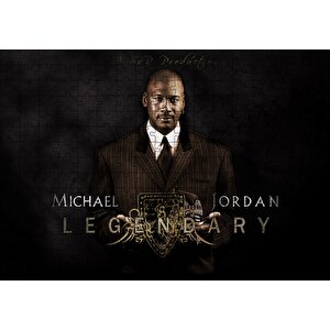 Efsanevi Michael Jordan Takım Elbiseli Puzzle Yapboz Mdf Ahşap 255 Parça