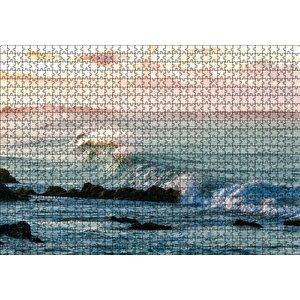 Gündoğumunda Okyanus Kıyısı Ve Dalgalar Puzzle Yapboz Mdf Ahşap 1000 Parça