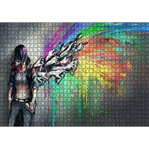Graffiti Sanatçısı Kız Ve Özgür Kalan Sanatı Puzzle Yapboz Mdf Ahşap 1000 Parça
