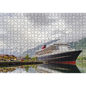 Adriyatik Denizinde Cruise Gemisi Ve Bulutlar Puzzle Yapboz Mdf Ahşap 500 Parça