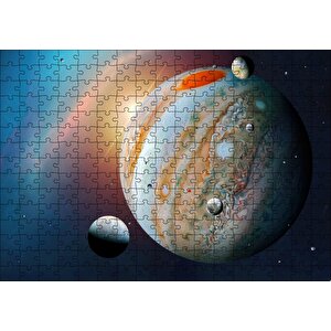 Jüpiter Ve Uyduları Puzzle Yapboz Mdf Ahşap 255 Parça
