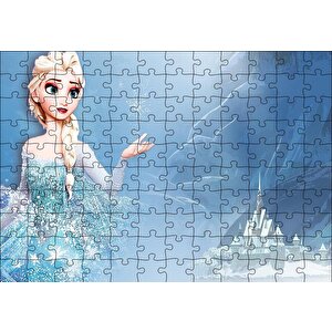 Frozen Prenses Elsa Ve Şatosu Puzzle Yapboz Mdf Ahşap 120 Parça