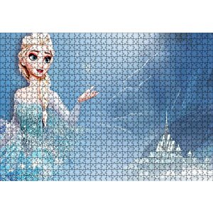 Frozen Prenses Elsa Ve Şatosu Puzzle Yapboz Mdf Ahşap 1000 Parça
