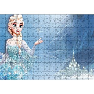 Frozen Prenses Elsa Ve Şatosu Puzzle Yapboz Mdf Ahşap 255 Parça