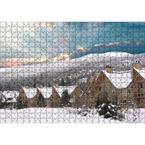 Cakapuzzle Karlı Tepeler Ve Bulutların Ardındaki Güneş Puzzle Yapboz Mdf Ahşap