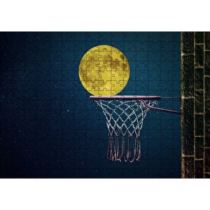 Basket Potası Ve Dolunay İllüstrasyon Puzzle Yapboz Mdf Ahşap 255 Parça
