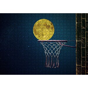 Basket Potası Ve Dolunay İllüstrasyon Puzzle Yapboz Mdf Ahşap 500 Parça