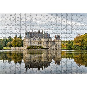 Göl Kıyısındaki Görkemli Şato Ve Orman Puzzle Yapboz Mdf Ahşap 255 Parça