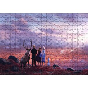 Sisli Ovaya Bakan Elsa Ve Arkadaşları Puzzle Yapboz Mdf Ahşap 255 Parça