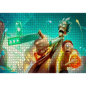 Rick Ve Morty Dragon Ball Puzzle Yapboz Mdf Ahşap 1000 Parça