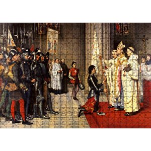 Joan Arc Taç Giyme Töreni Tablosu Puzzle Yapboz Mdf Ahşap 500 Parça
