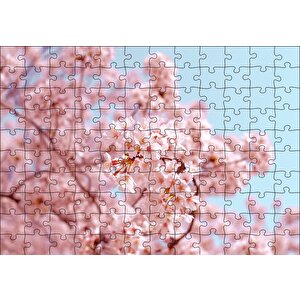 Dallarda Kiraz Çiçekleri Puzzle Yapboz Mdf Ahşap 120 Parça