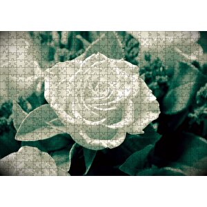Beyaz Güller Görseli Puzzle Yapboz Mdf Ahşap 500 Parça