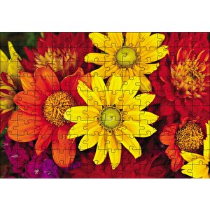 Renkli Çiçekler Puzzle Yapboz Mdf Ahşap 120 Parça