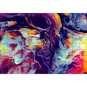 Çiçek Deseni Kamp Ateşi Görseli Puzzle Yapboz Mdf Ahşap 120 Parça