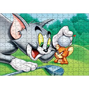 Tom Ve Jerry Golf Sahası Puzzle Yapboz Mdf Ahşap 255 Parça