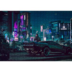 Difital Sanat Araba Möder Şehir Görseli Puzzle Yapboz Mdf Ahşap 500 Parça