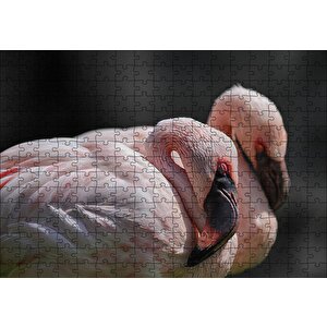 Uyuklayan Flamingolar Puzzle Yapboz Mdf Ahşap 255 Parça