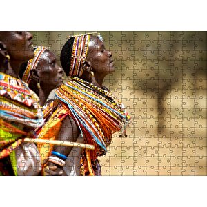 Cakapuzzle Rengarenk Yerel Giysileriyle Afrikalı Kadınlar Puzzle Yapboz Mdf Ahşap