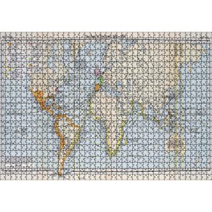 Keşifler Çağı Dünya Haritası 1340-1600 Arası Puzzle Yapboz Mdf Ahşap 1000 Parça