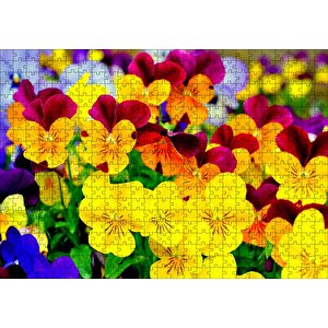 Hercai Menekşe Renkli Yaprakları Görsel Puzzle Yapboz Mdf Ahşap 500 Parça