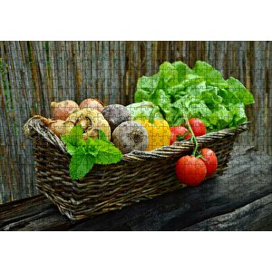 Sepette Taze Sebzeler Puzzle Yapboz Mdf Ahşap 500 Parça