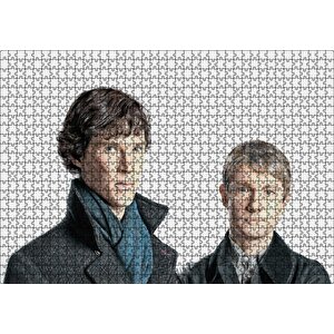 Modern Sherlock Holmes Ve Dr Watson Puzzle Yapboz Mdf Ahşap 1000 Parça