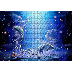 Perisi Ile Yay Ve Balık Burcu Puzzle Yapboz Mdf Ahşap 500 Parça