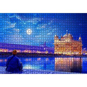 Dolunayda Hindistan'dan Bir Kare Puzzle Yapboz Mdf Ahşap 1000 Parça