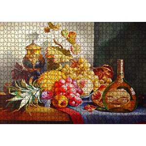 Viski Ve Taze Meyveler Puzzle Yapboz Mdf Ahşap 1000 Parça