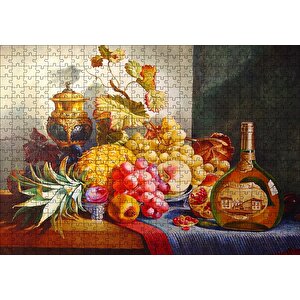 Viski Ve Taze Meyveler Puzzle Yapboz Mdf Ahşap 500 Parça